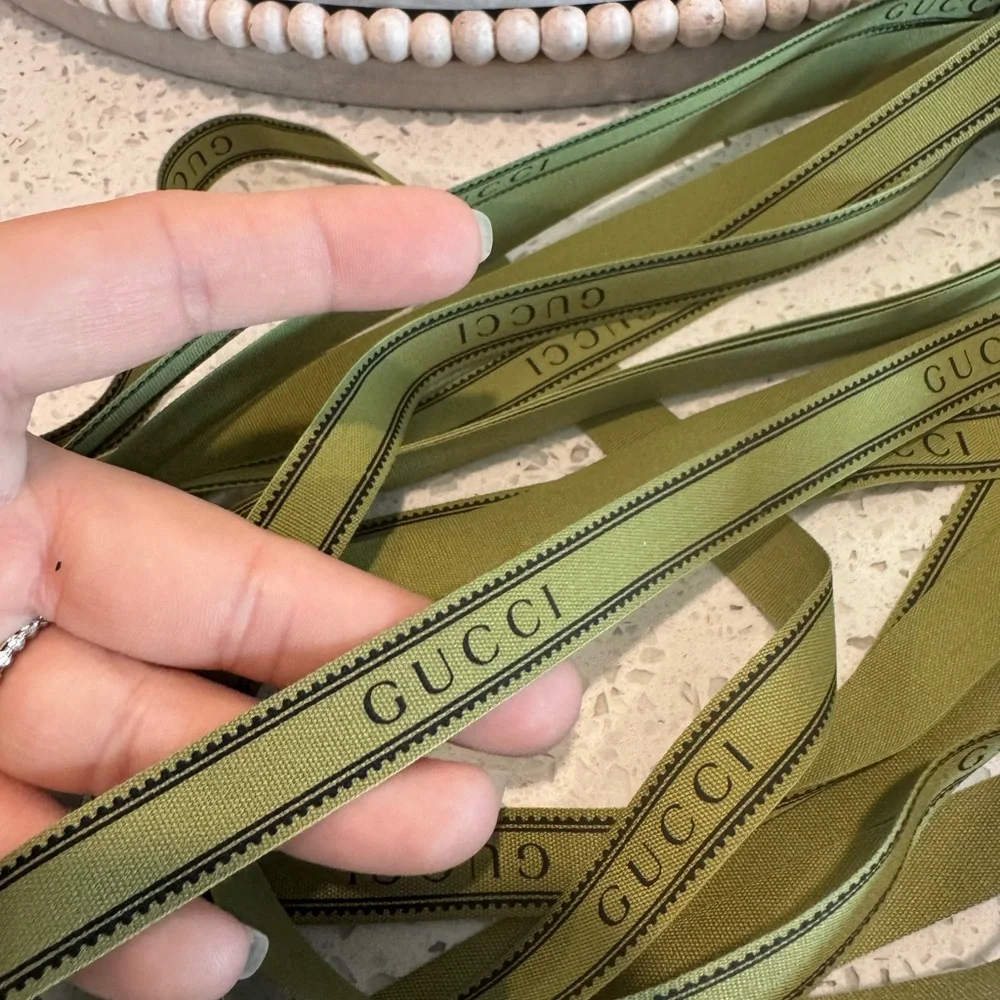 Gucci Green Ribbon with Logo